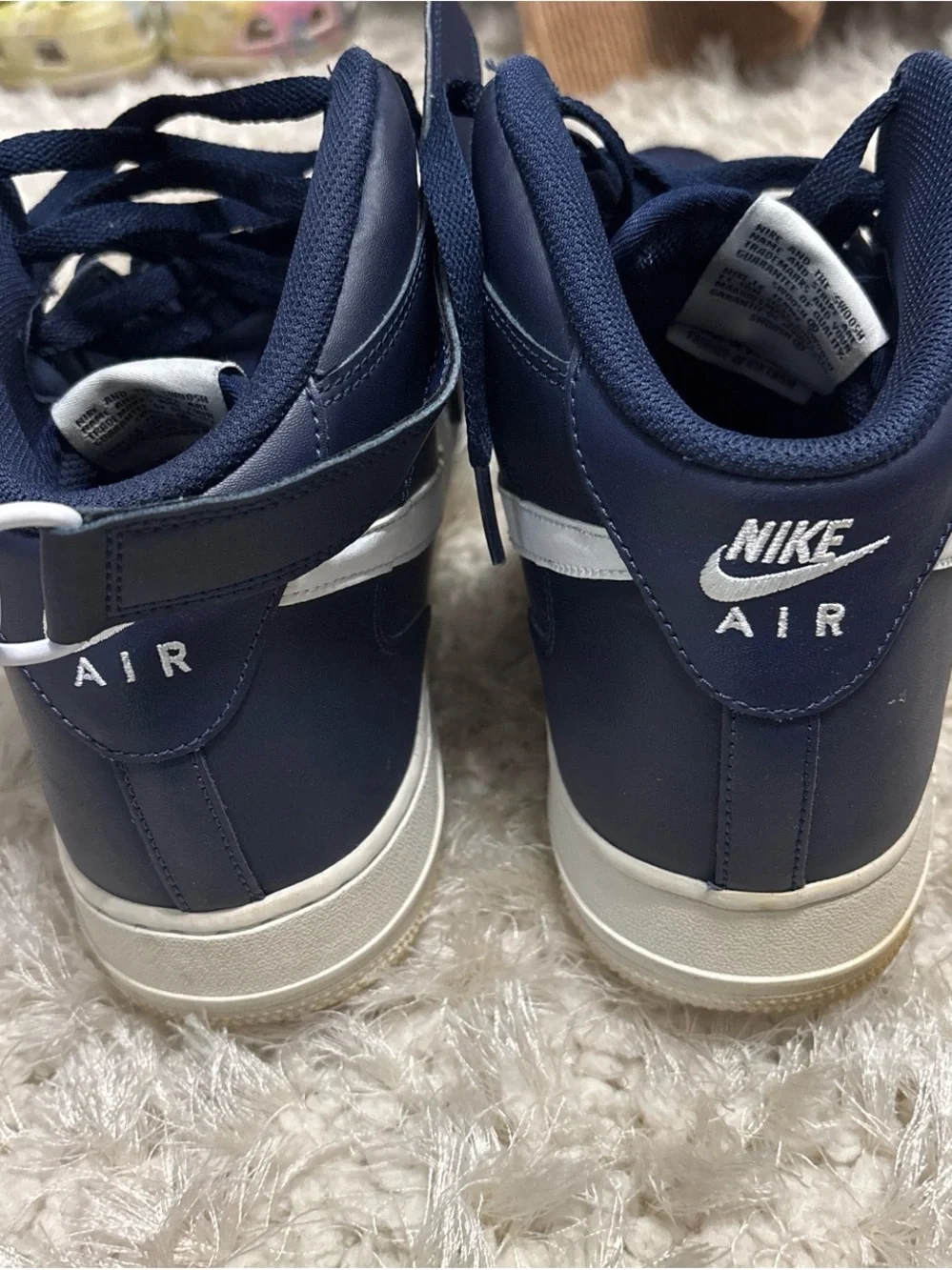 Nike Air Force 1 High Top Sneakers - Navy & White